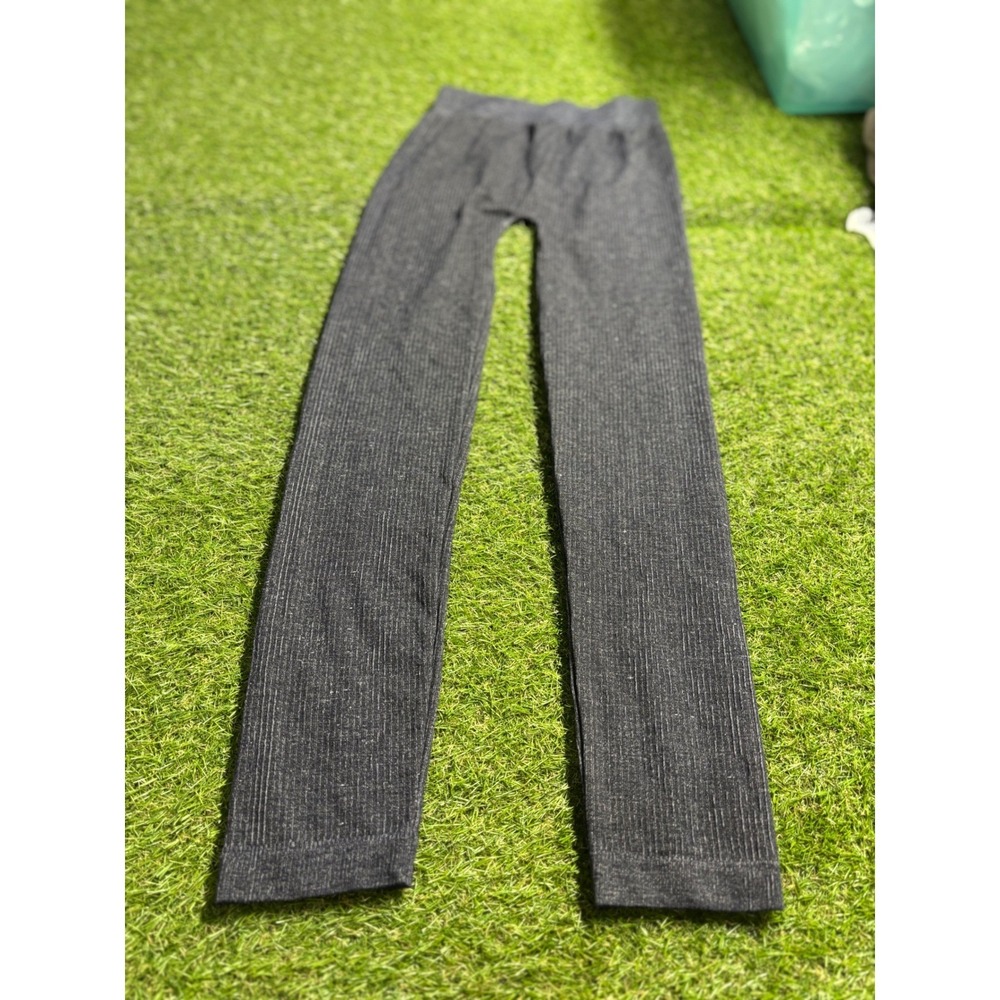 MOPAS Women Ribbed Knit Free Size Charcoal Gray‎ Leggings Style LG600